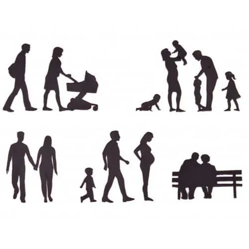 Patchwork cutter family silhouette set (2)