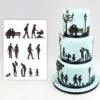 Patchwork cutter family silhouette set