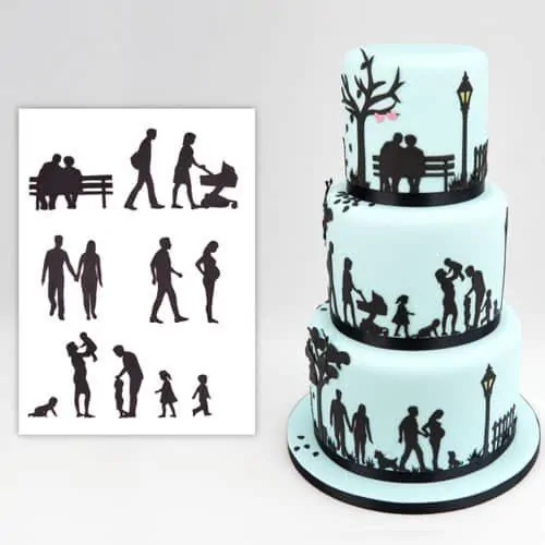 Patchwork cutter family silhouette set