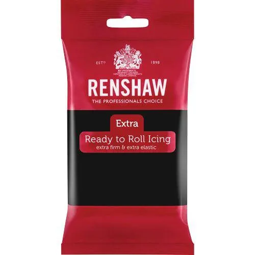 Renshaw extra fondant 250g - zwart bij cake, bake & love 5 Renshaw rolfondant extra 250gr. Black