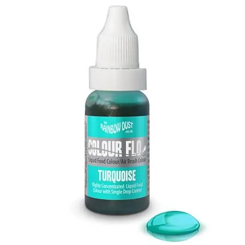Rd colour flo airbrush colour turquoise 16ml bij cake, bake & love 3 Rd colour flo airbrush colour turquoise 16ml