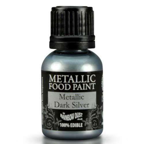 Rd metallic food paint dark silver 25ml (2)