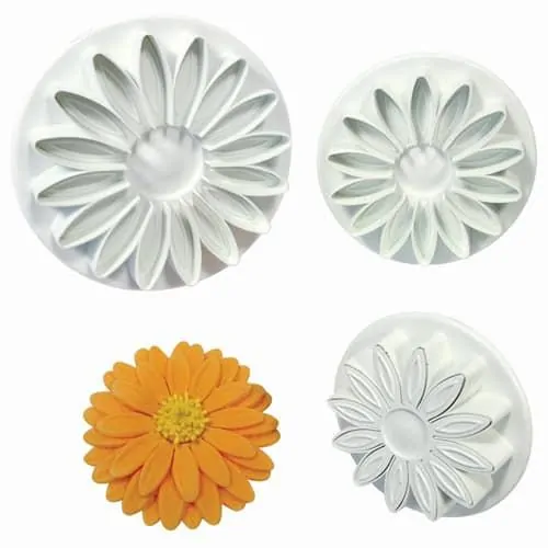 Pme sunflower/daisy/gerbera plunger cutter set/3 bij cake, bake & love 3 Pme sunflower/daisy/gerbera plunger cutter set/3