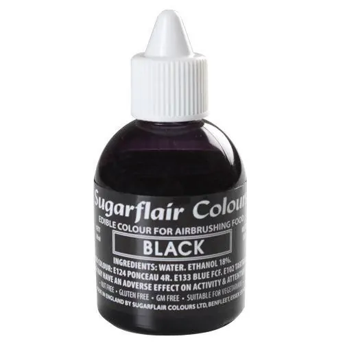 Sugarflair airbrush colouring -black- 60ml