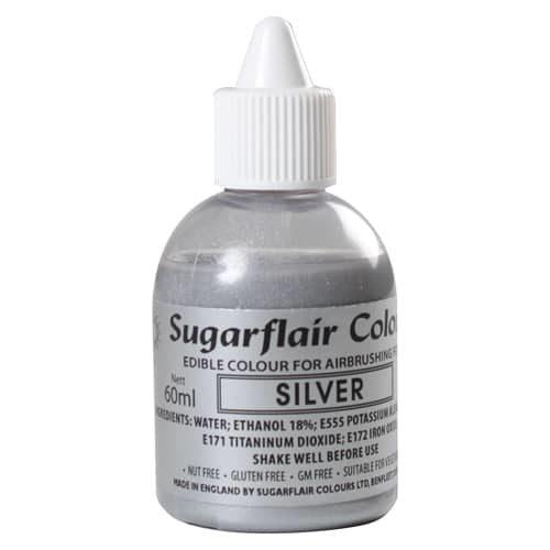 Sugarflair airbrush colouring silver 60ml