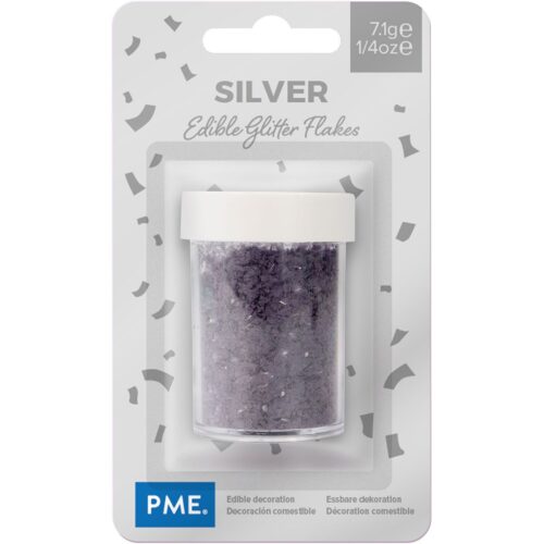 Pme glitter flakes - silver 7g bij cake, bake & love 5