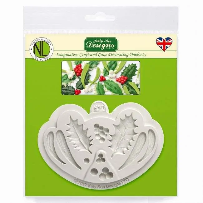 Katy sue designs - holly & mistletoe by nicholas lodge bij cake, bake & love 6 Katy sue mould holly & mistletoe by nicholas lodge (3)