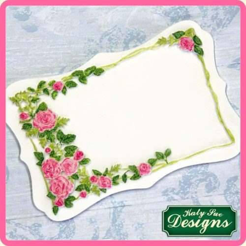 Katy sue designs - rose border plaque large bij cake, bake & love 6