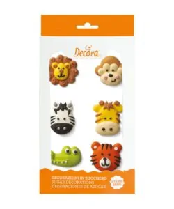 Suikerdecoraties Jungle groot 6 stuks