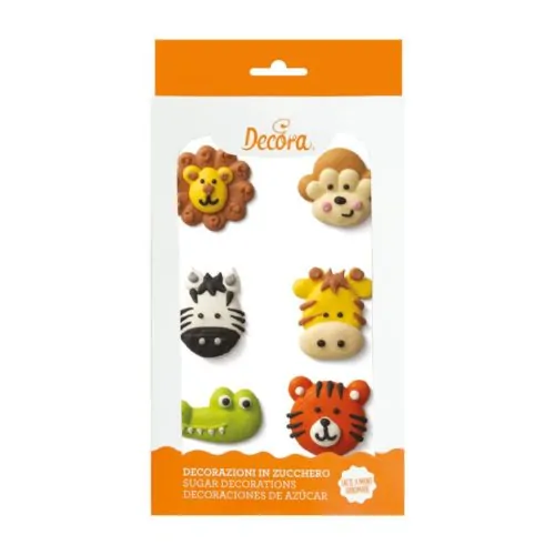 Suikerdecoraties jungle groot 6 stuks