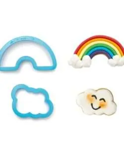 Plastic uitsteker set wolk en regenboog