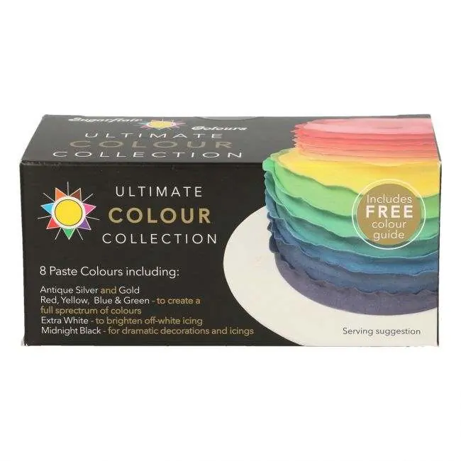 Sugarflair paste colour ultimate collection 8x25g bij cake, bake & love 4 Sugarflair paste colour ultimate collection 8x25g