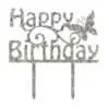 Cake star caketopper acryl zilver happy birthday bij cake, bake & love 3
