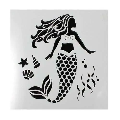 Cake star stencil mermaid