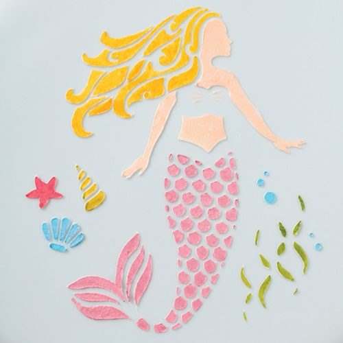 Cake star stencil mermaid bij cake, bake & love 7