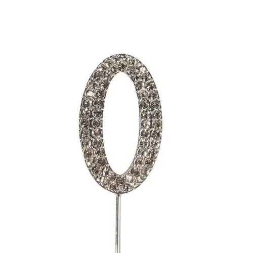 Caketopper strass cijfer 0