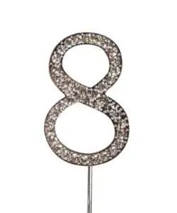 Caketopper strass cijfer 8