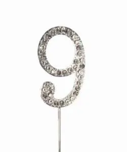 Caketopper strass cijfer 9