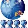 Eetbare taartprint assepoester - 18 cm rond + 8 cupcake rondjes bij cake, bake & love 1