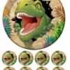 Eetbare taartprint dinosaurus - 18 cm rond + 8 cupcake rondjes bij cake, bake & love 3