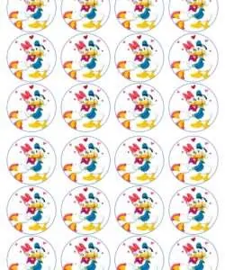 Eetbare Cupcakeprint Donald & Katrien - 24 cupcake rondjes