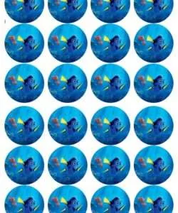 Eetbare Cupcakeprint Finding Dory - 24 cupcake rondjes