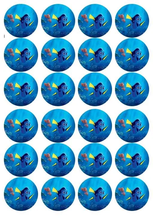 Eetbare cupcakeprint finding dory - 24 cupcake rondjes bij cake, bake & love 5 Eetbare cupcakeprint finding dory - 24 cupcake rondjes