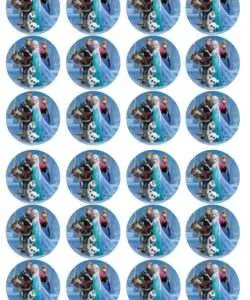Eetbare Cupcakeprint Frozen Cast 2 - 24 cupcake rondjes