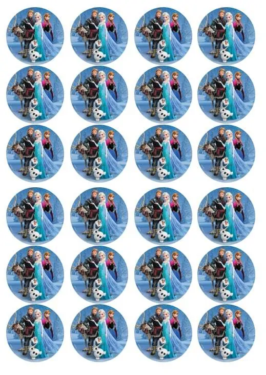 Eetbare cupcakeprint frozen cast 2 - 24 cupcake rondjes bij cake, bake & love 5 Eetbare cupcakeprint frozen cast 2 - 24 cupcake rondjes