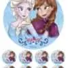 Eetbare taartprint frozen elsa & anna cartoon 18cm + 8 cupcake rondjes bij cake, bake & love 3