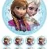 Eetbare taartprint frozen elsa & anna 3 - 18 cm rond + 8 cupcake rondjes bij cake, bake & love 1