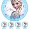Eetbare taartprint frozen elsa 3 - 18 cm rond + 8 cupcake rondjes bij cake, bake & love 1