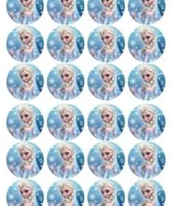 Eetbare Cupcakeprint Frozen Elsa 4 - 24 cupcake rondjes