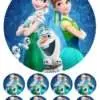 Eetbare taartprint frozen fever - 18 cm rond + 8 cupcake rondjes bij cake, bake & love 1