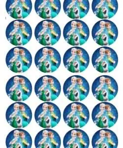 Eetbare Cupcakeprint Frozen Fever - 24 cupcake rondjes