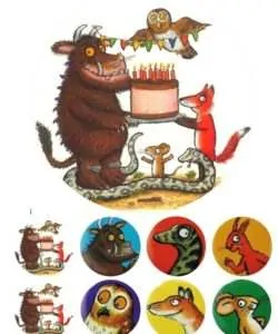 Eetbare Taartprint Gruffalo - 18 cm rond + 8 cupcake rondjes