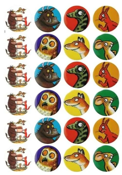 Eetbare cupcakeprint gruffalo - 24 cupcake rondjes