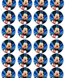 Eetbare Cupcakeprint Mickey Mouse 2 - 24 cupcake rondjes