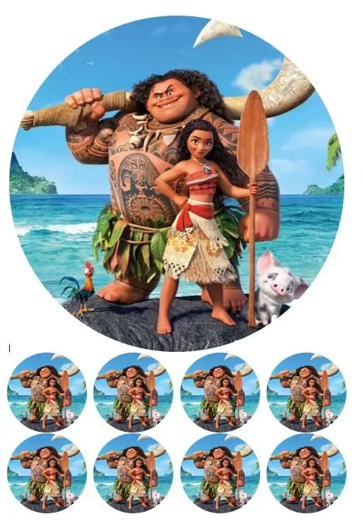Eetbare taartprint moana 1 - 18 cm rond + 8 cupcake rondjes bij cake, bake & love 5 Eetbare taartprint moana 1 - 18 cm rond + 8 cupcake rondjes