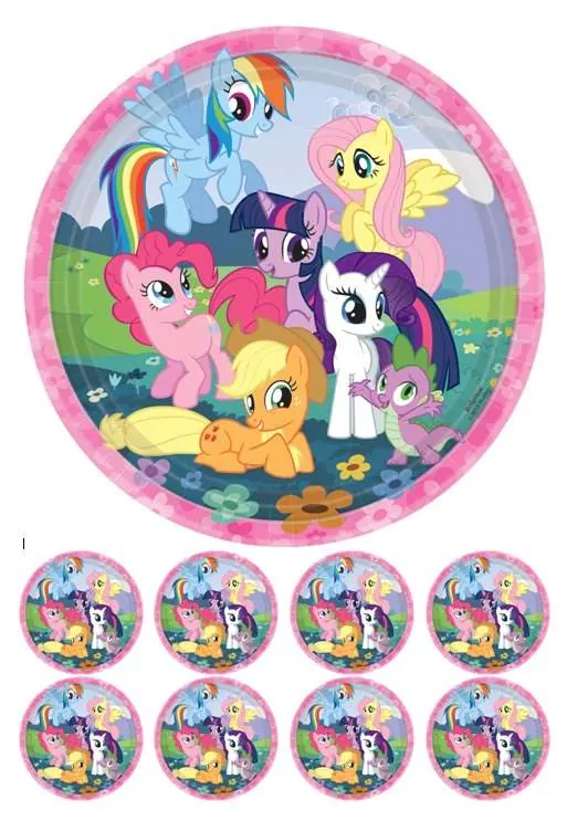 Eetbare taartprint my little pony 3 - 18 cm rond + 8 cupcake rondjes bij cake, bake & love 5 Eetbare taartprint my little pony 3 - 18 cm rond + 8 cupcake rondjes