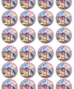 Eetbare Cupcakeprint My Little Pony 3 - 24 cupcake rondjes