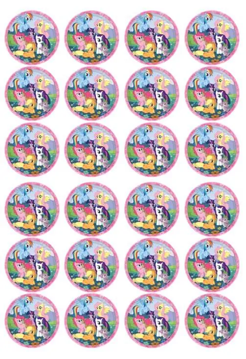Eetbare cupcakeprint my little pony 3 - 24 cupcake rondjes bij cake, bake & love 5 Eetbare cupcakeprint my little pony 3 - 24 cupcake rondjes