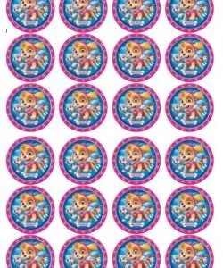 Eetbare Cupcakeprint Paw Patrol Skye 2 - 24 cupcake rondjes
