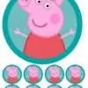 Eetbare taartprint peppa big - 18 cm rond + 8 cupcake rondjes bij cake, bake & love 3