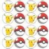 Eetbare cupcakeprint pokémon pikachu + pokéballs - 24 cupcake rondjes bij cake, bake & love 3