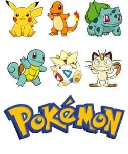 Eetbare Taartprint Pokémon logo + 6 pokémon