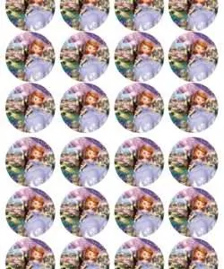 Eetbare Cupcakeprint Prinses Sofia 1 - 24 cupcake rondjes