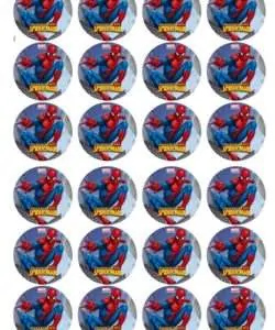 Eetbare Cupcakeprint Spiderman 1 - 24 cupcake rondjes