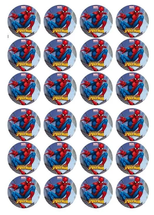 Eetbare cupcakeprint spiderman 1 - 24 cupcake rondjes bij cake, bake & love 5 Eetbare cupcakeprint spiderman 1 - 24 cupcake rondjes