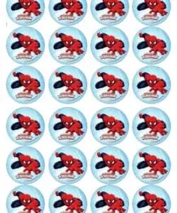 Eetbare Cupcakeprint Spiderman 2 - 24 cupcake rondjes